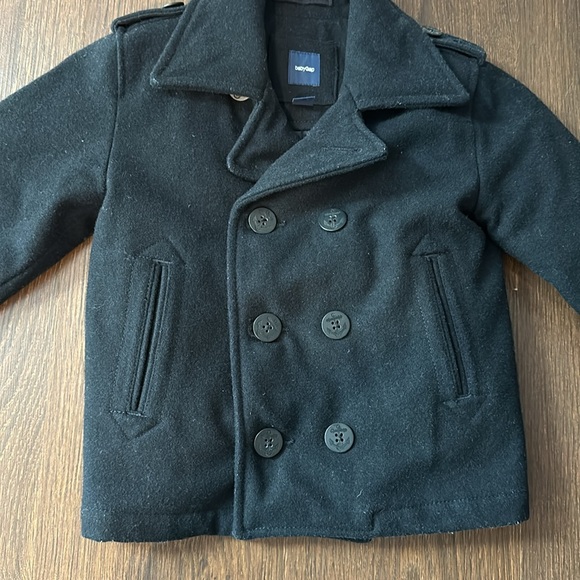 Baby Gap Navy Blue Pea Coat Toddler Size 2T - recently dry cleaned - Picture 4 of 5